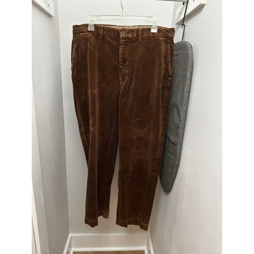 Polo Ralph Lauren Mens Brown Wide Wale Corduroy Pants 100% Cotton 36/30 - Picture 1 of 10
